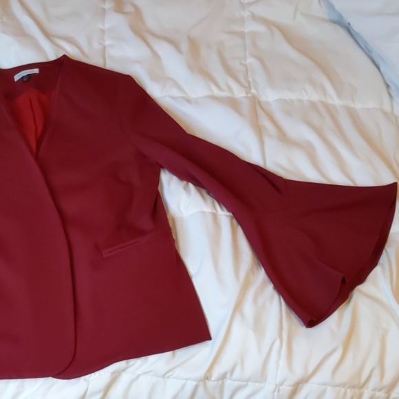 Red Blazer with Flared Sleeves - Picture 3 of 6